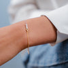 Burren Jewellery 18k gold plate lambia bracelet on model 
