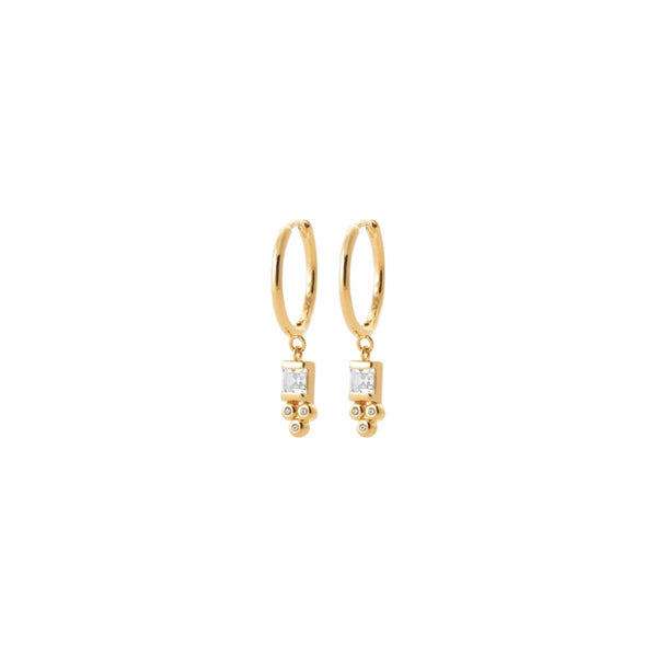 Burren Jewellery 18k gold plate lambia huggies earrings