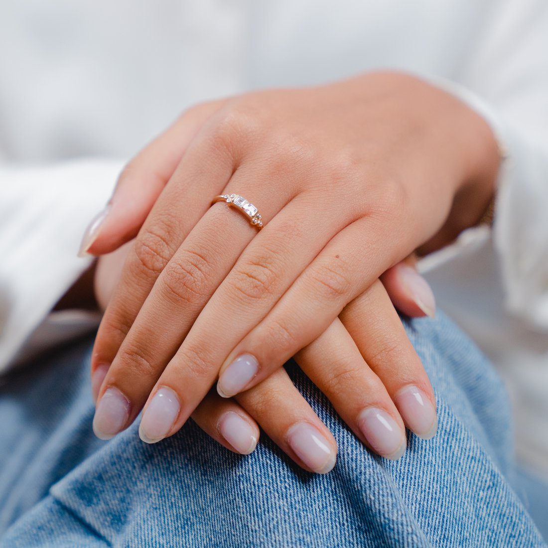 Burren Jewellery 18k gold plate lambia ring side