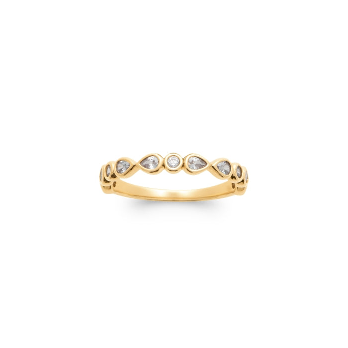 Burren Jewellery 18k gold plate leaping forward ring top