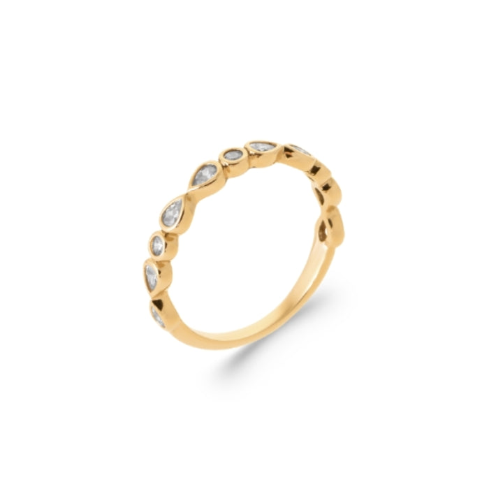 Burren Jewellery 18k gold plate leaping forward ring