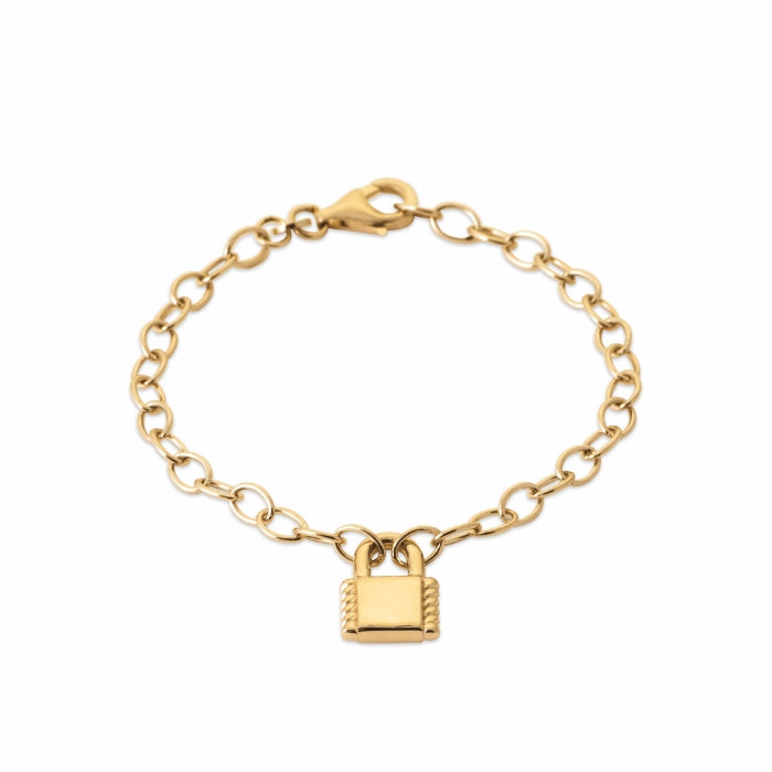 Burren Jewellery 18k gold plate lock down bracelet circle