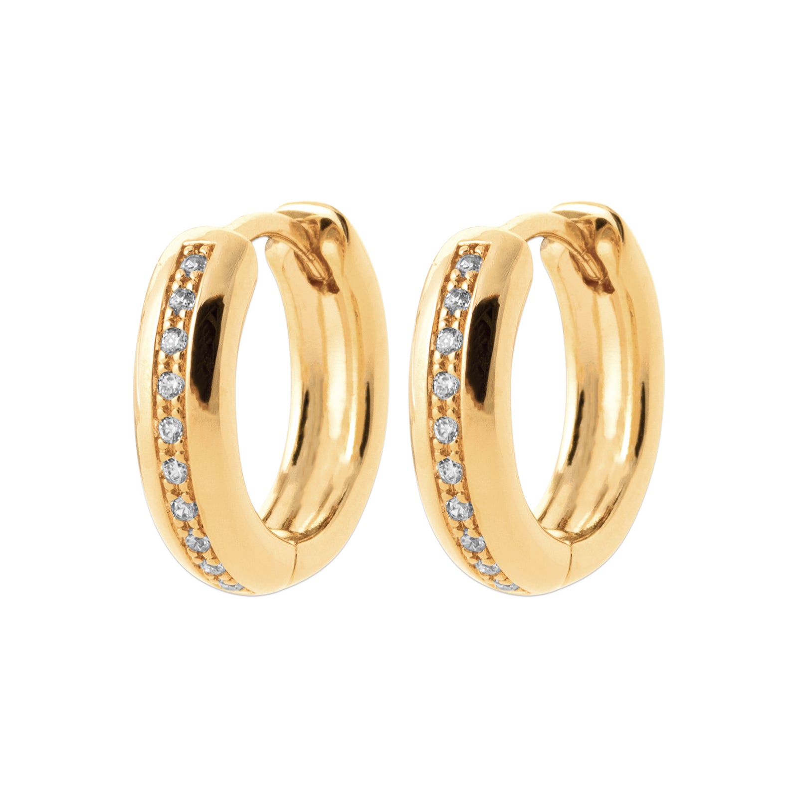 Burren Jewellery 18k gold plate lonely city small hoop earrings 