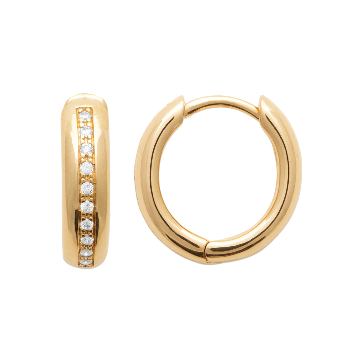 Burren Jewellery 18k gold plate lonely city small hoop earrings