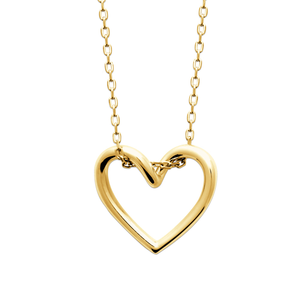 Burren Jewellery 18k gold plate open my heart shape fashion necklace