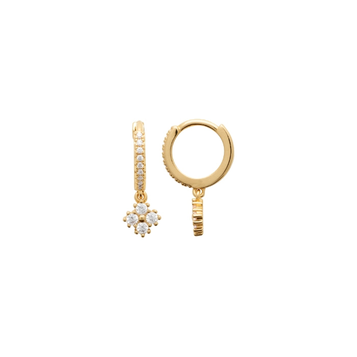 Burren Jewellery 18k gold plate petals earrings side