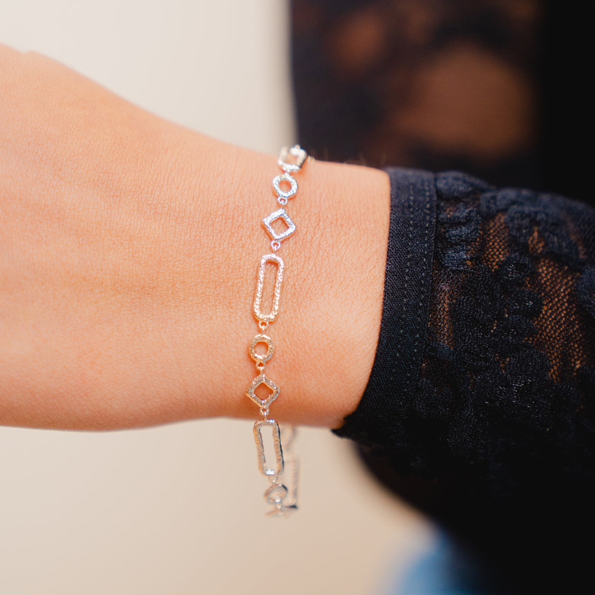 Burren Jewellery 18k gold plate phantom affection textured bracelet top