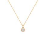 18K gold plate ‘Rising Sun’ Pendant set with Cubic Zirconia in a cluster style chain