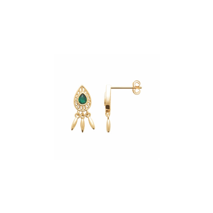Burren Jewellery 18k gold plate sense earrings side