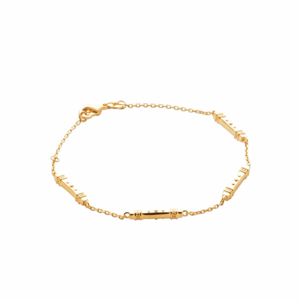 Burren Jewellery 18k gold plate skipping stones bracelet circle