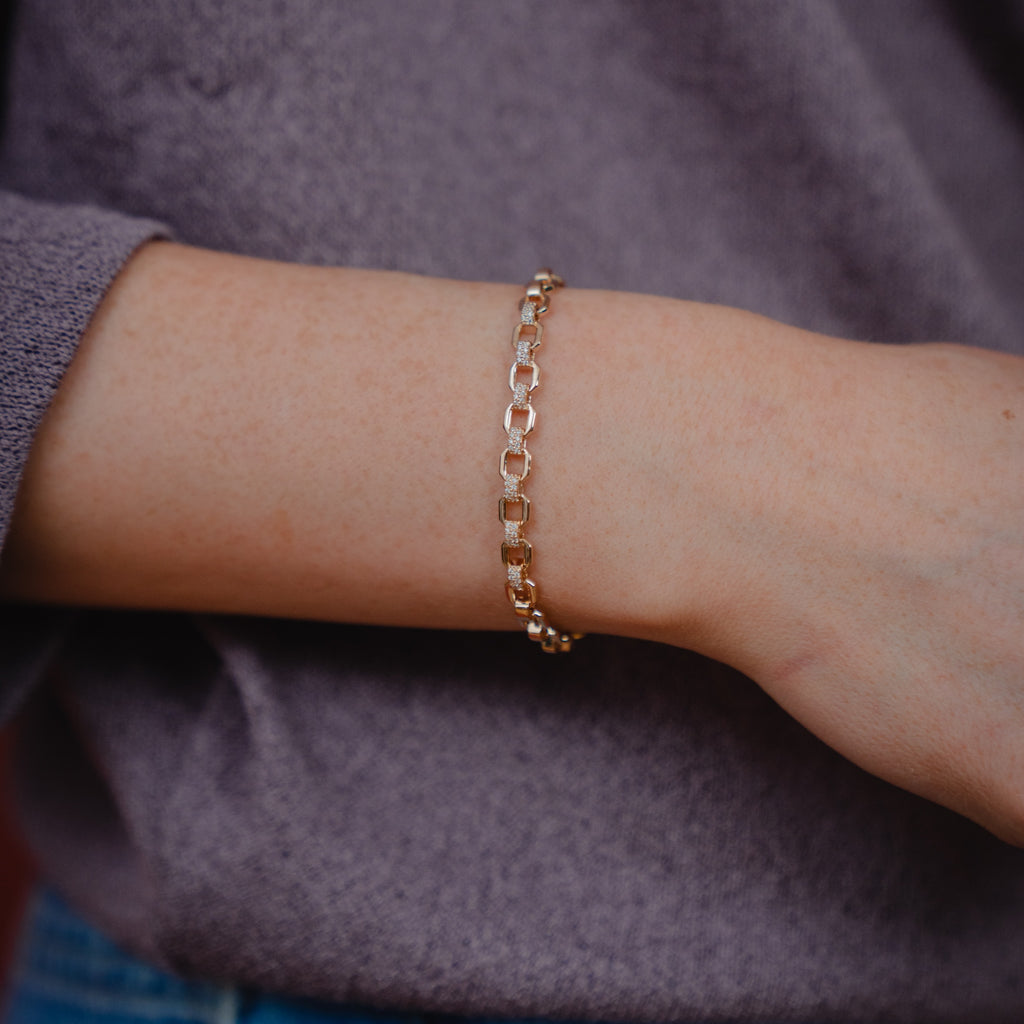 Burren Jewellery 18k gold plate tears of the sky chain bracelet model