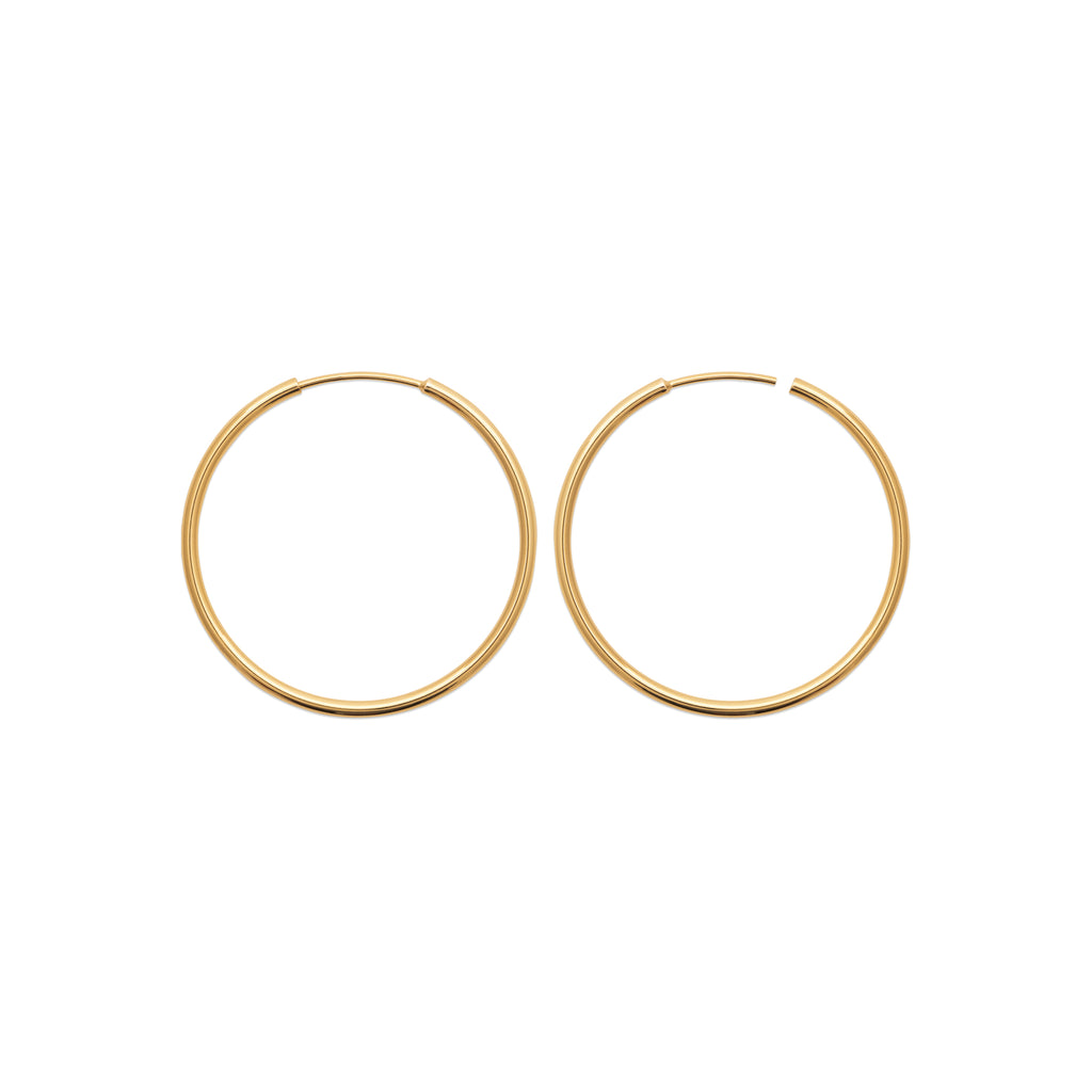 Burren Jewellery 18k gold plate thin classical Hoop earrings alt