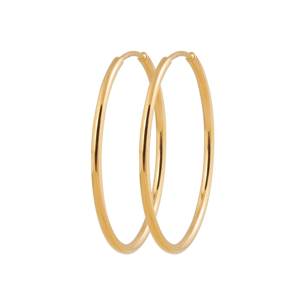 Burren Jewellery 18k gold plate thin classical Hoop earrings