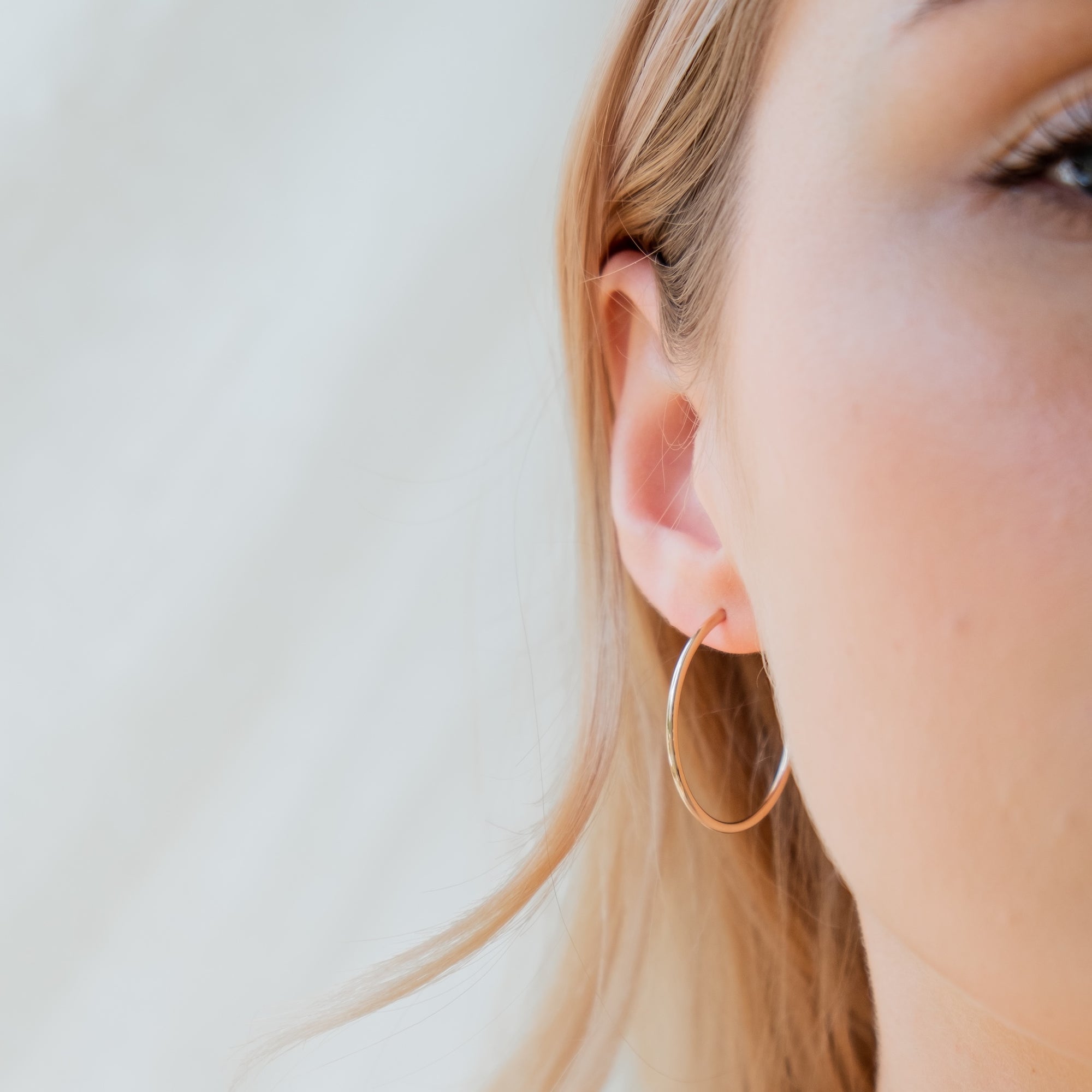 Burren Jewellery 18k gold plate thin classical Hoop earrings