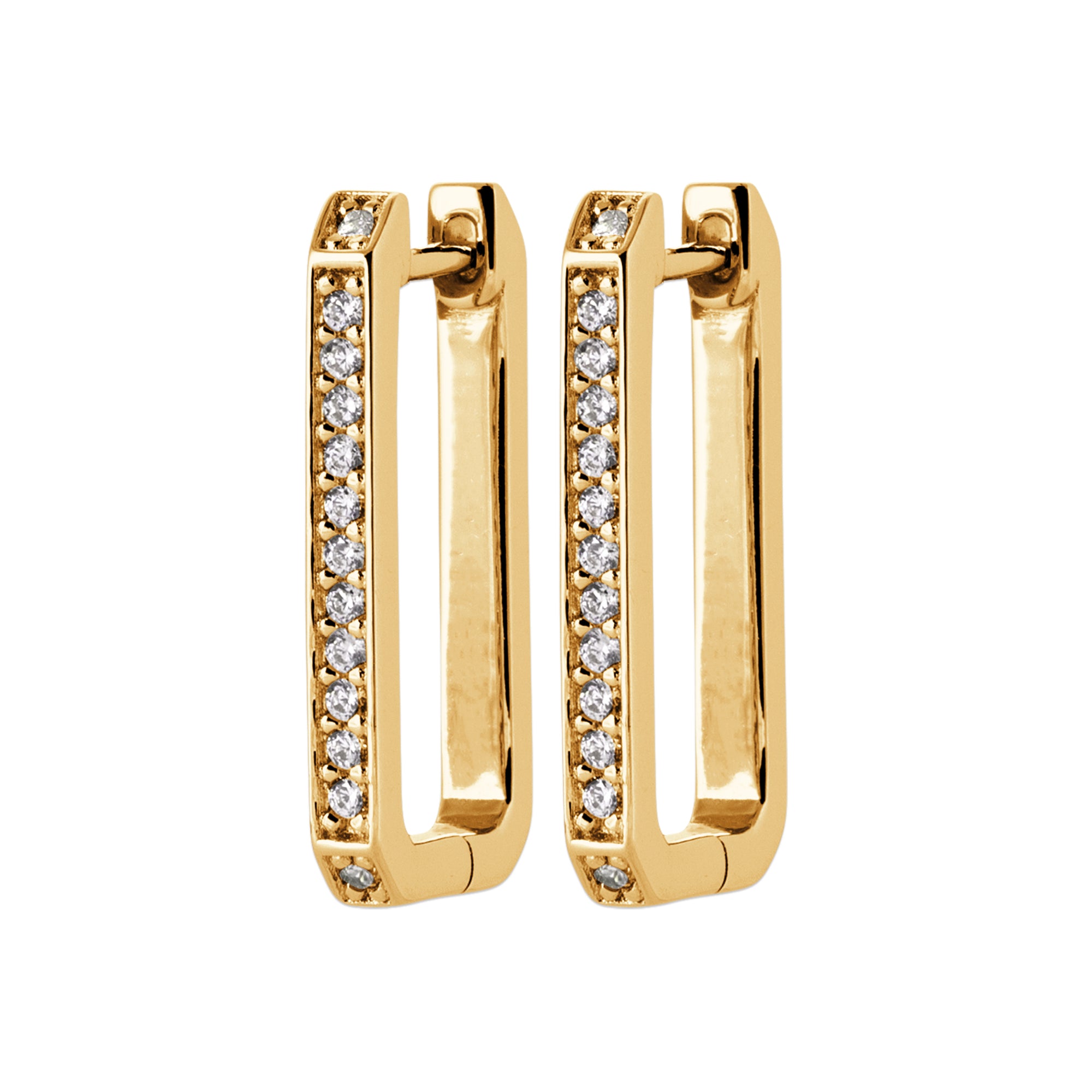 Burren Jewellery 18k gold plate void in my heart square hoop earrings 
