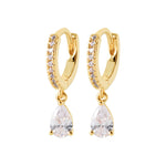 Burren Jewellery 18k gold plate wait with me huggie earrings alt