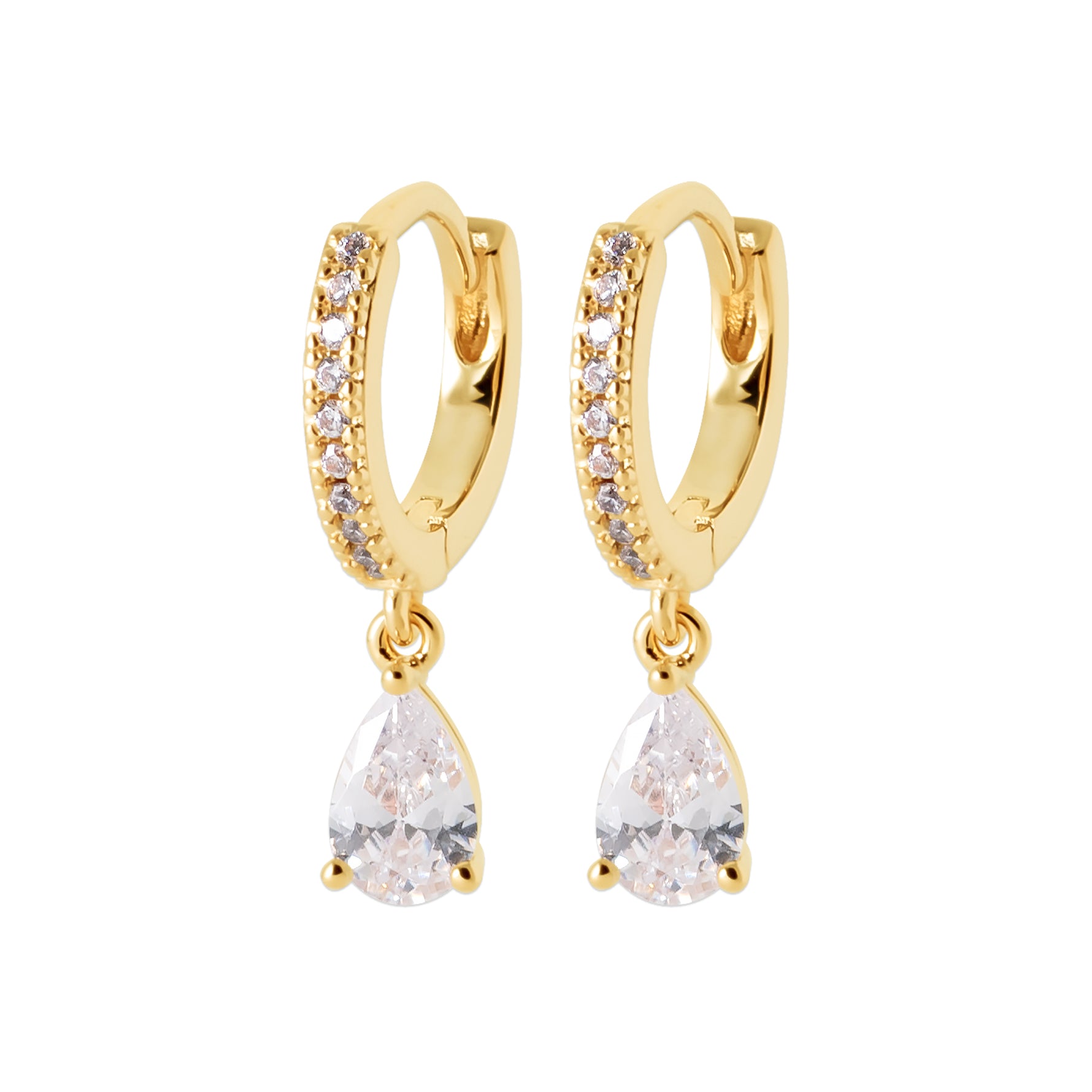 Burren Jewellery 18k gold plate wait with me huggie earrings alt