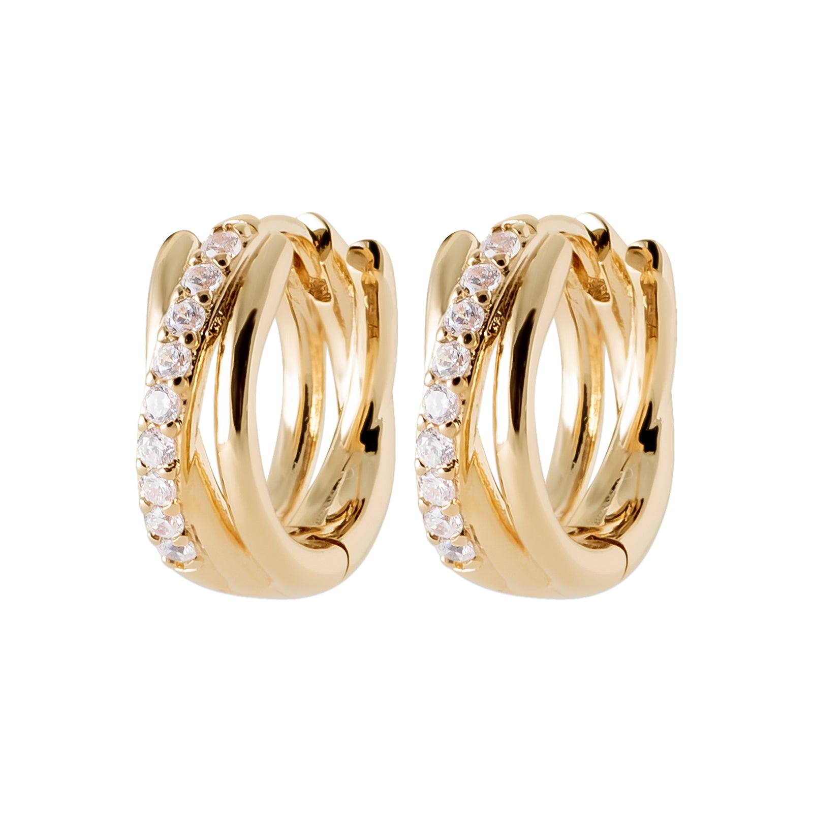 Burren Jewellery 18k gold plate wrapped in desire hoop earrings small