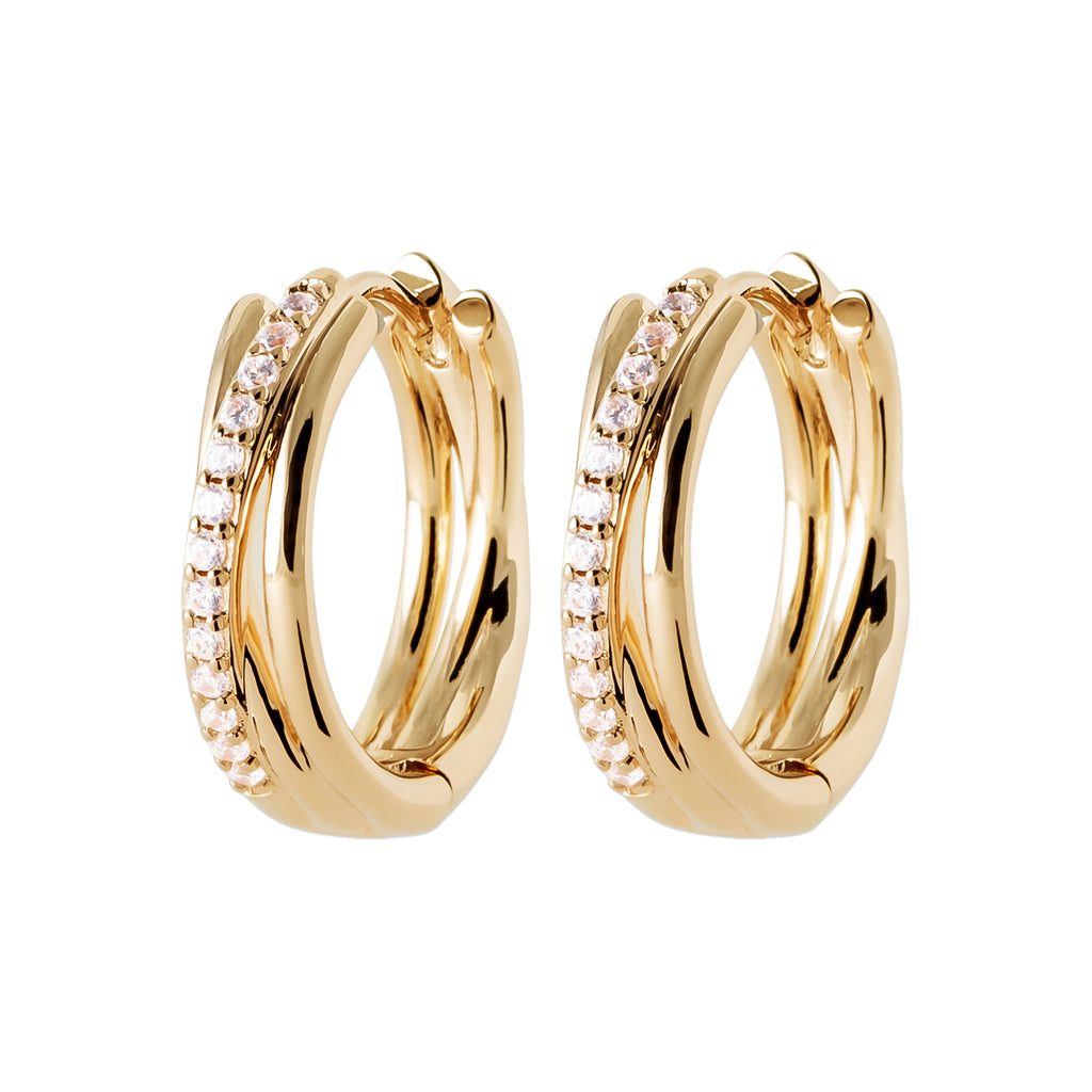 Burren Jewellery 18k gold plate wrapped in desire hoop earrings small 2