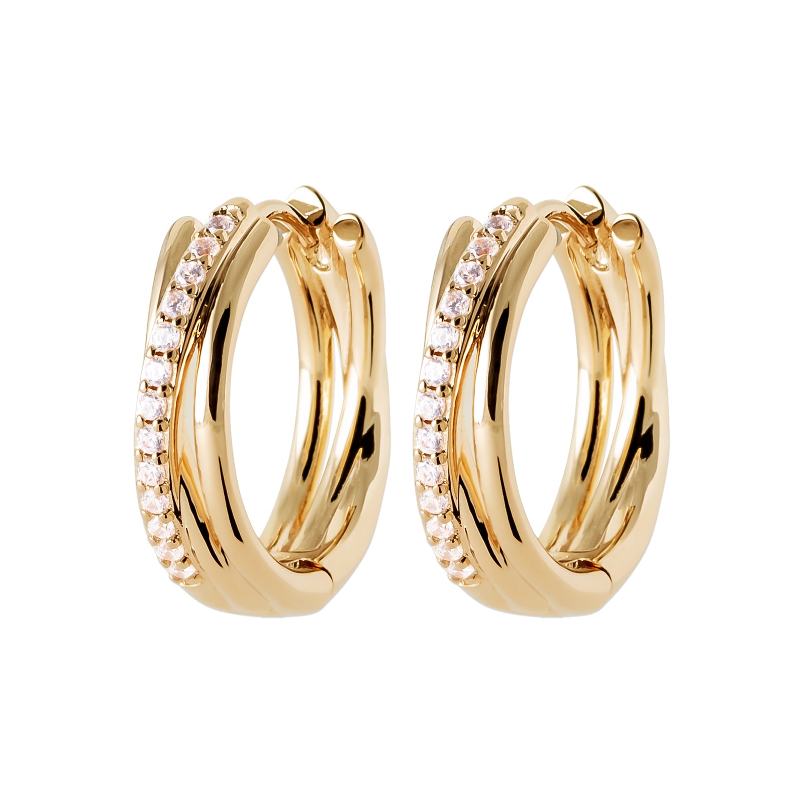 Burren Jewellery 18k gold plate wrapped in desire hoop earrings small 2