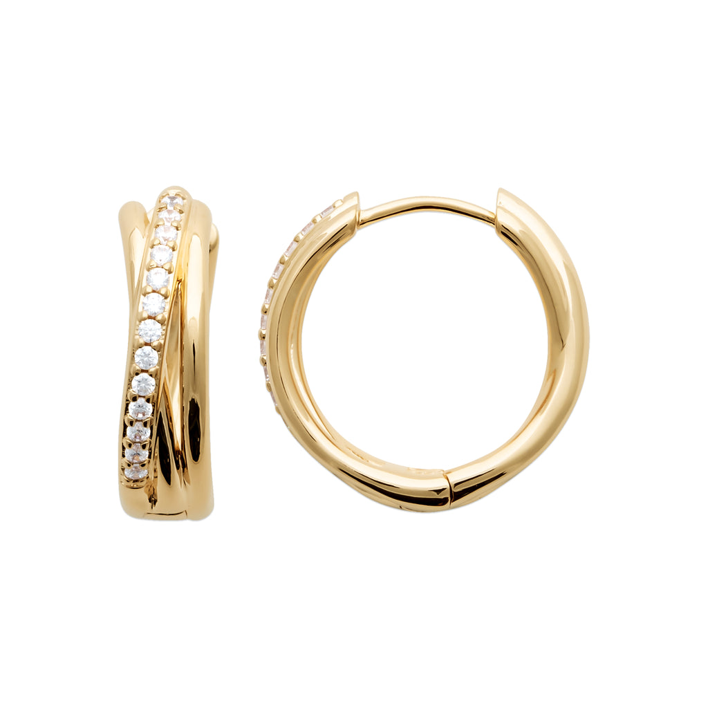 Burren Jewellery 18k gold plate wrapped in desire hoop earrings small alt