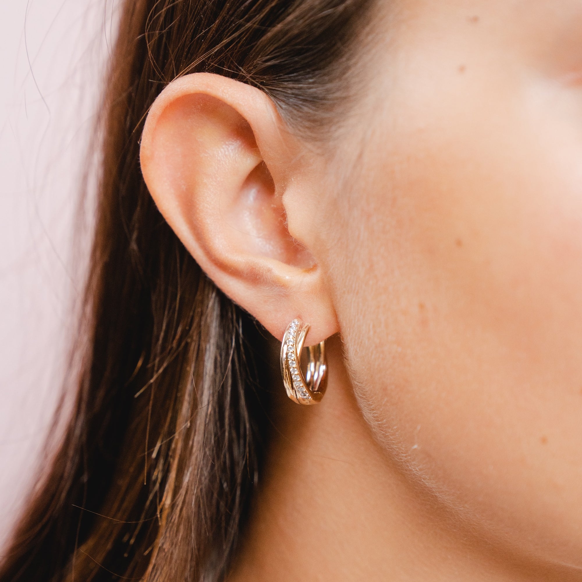 Burren Jewellery 18k gold plate wrapped in desire hoop earrings small 2