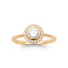 18K gold plated ‘Rising Sun’ ring set with Cubic Zirconia in a cluster style front