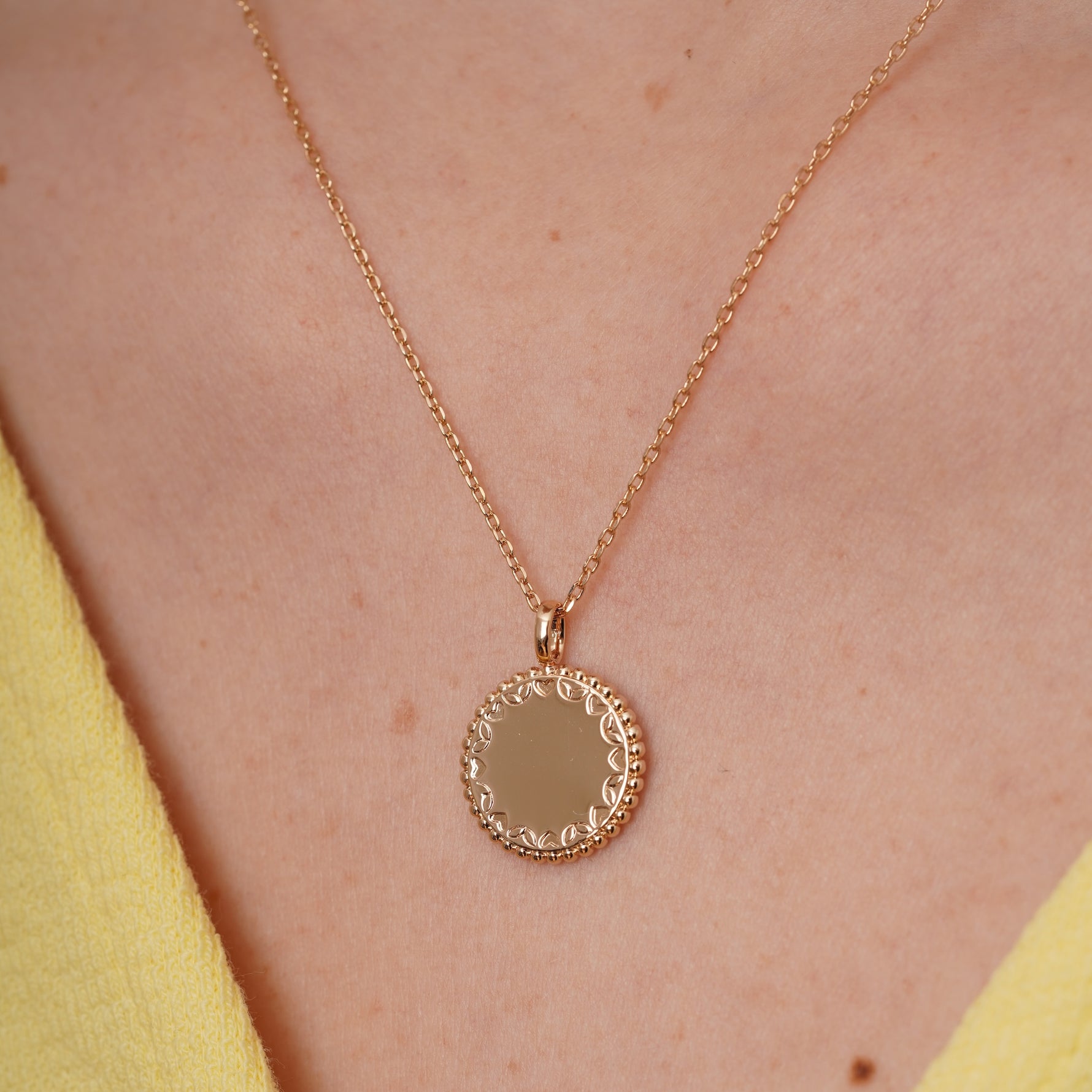 burren jewellery 18k gold plated moon inspired disk pendant 
