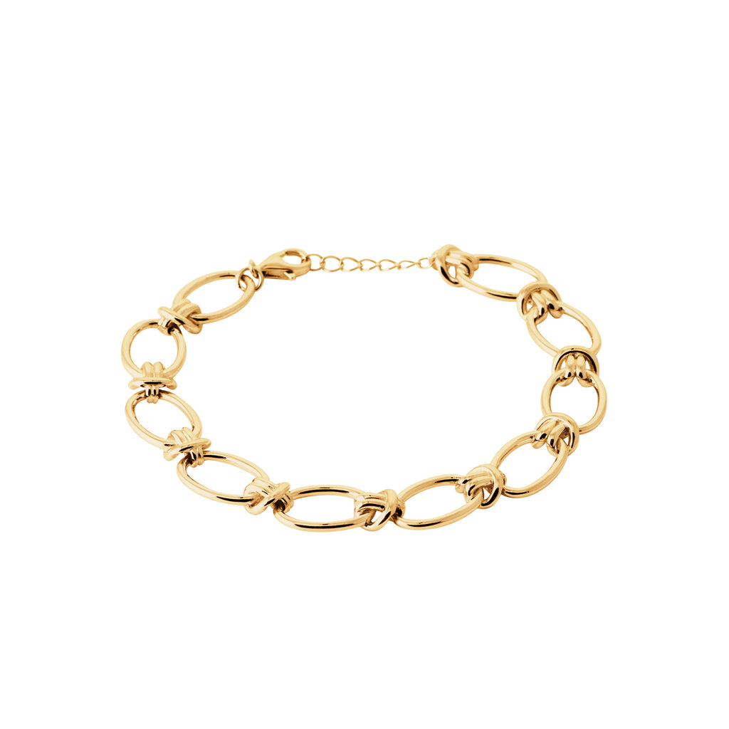 Burren Jewellery 18k gold plated all tied up bracelet full circle