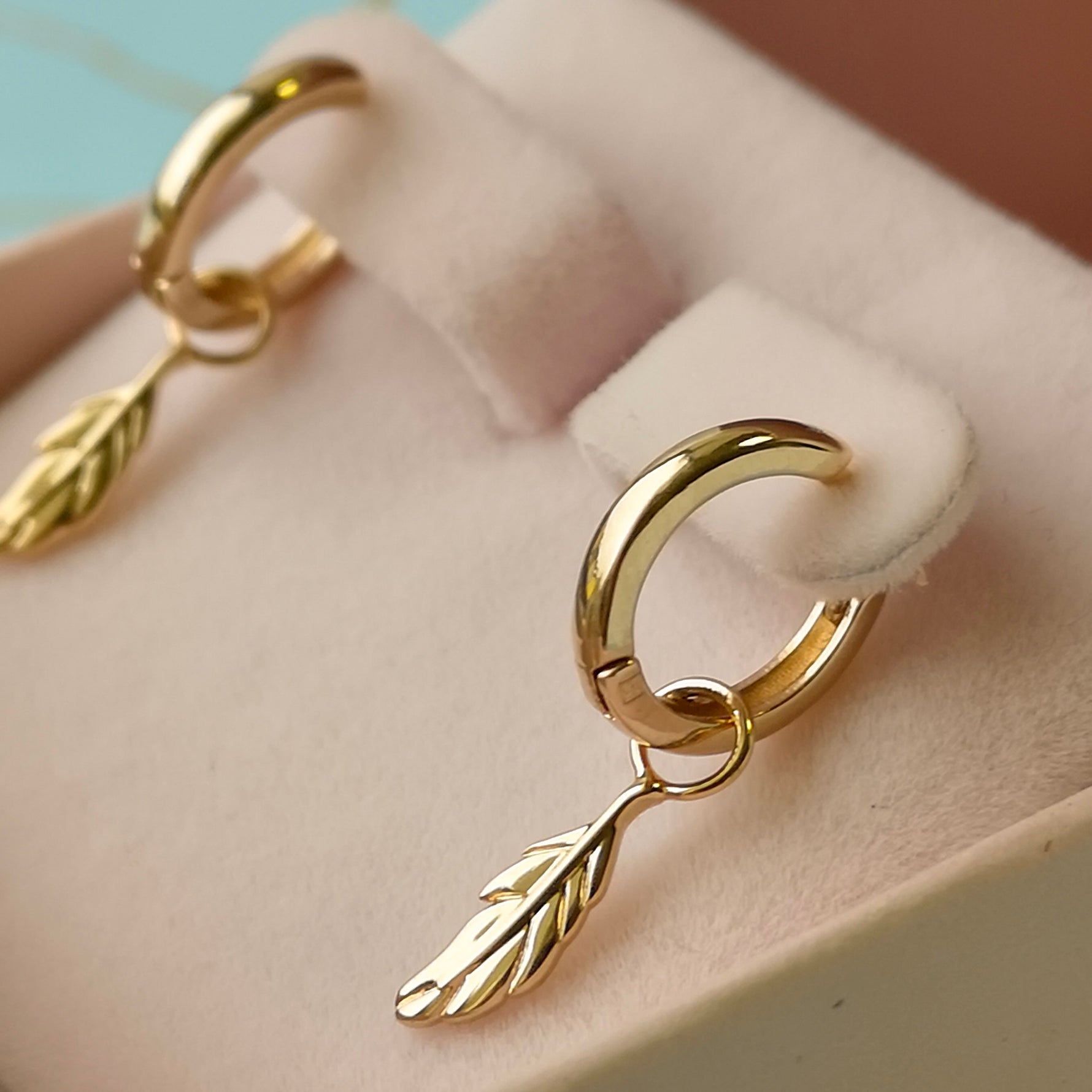 Burren Jewellery 18k gold plated blowing in the wind earrings lifestyle