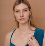 burren jewellery 18k gold plated blue stone dainty necklace 