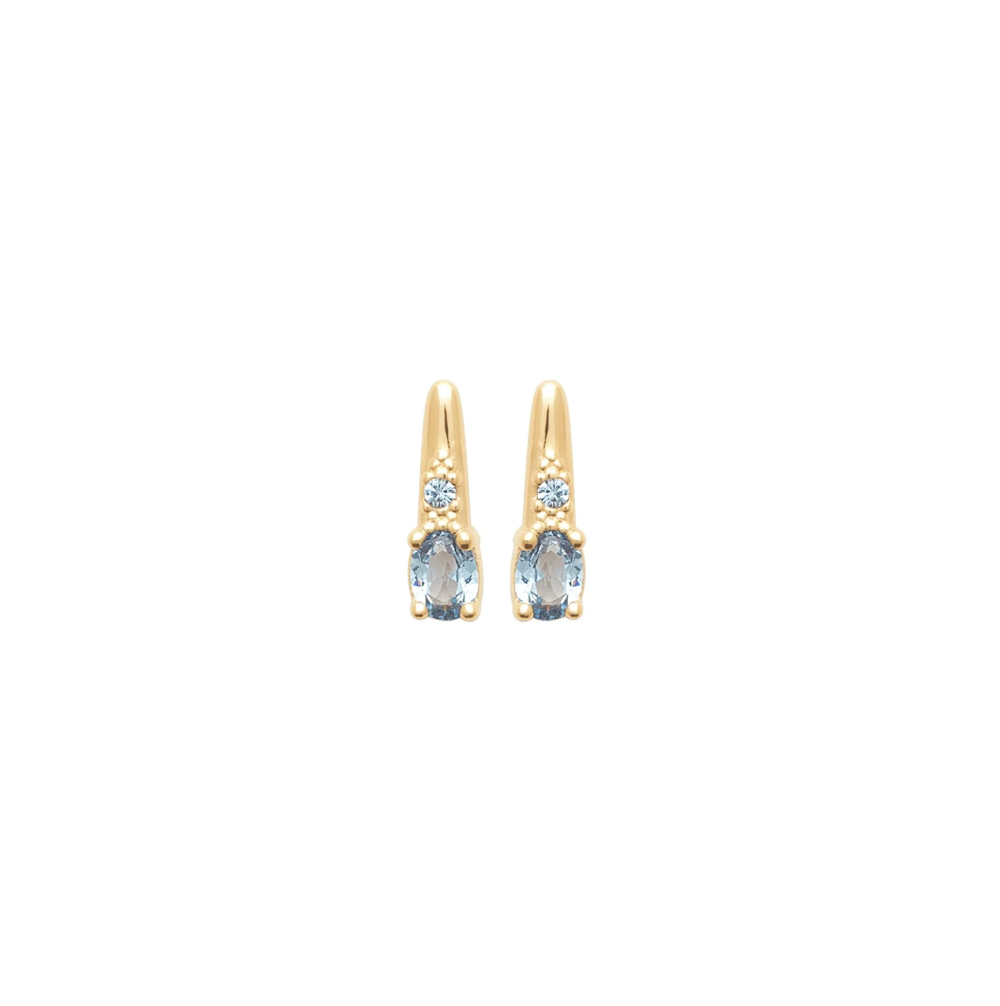 18k gold plated dainty blue stud earrings