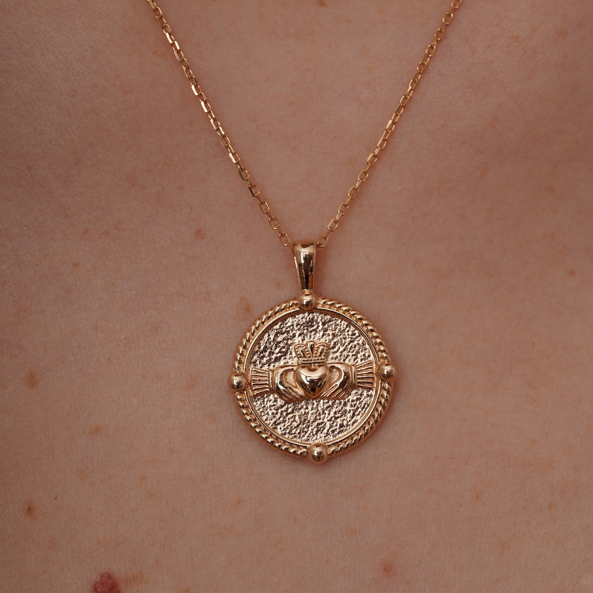 Burren Jewellery 18k gold plated claddagh inspired pendant