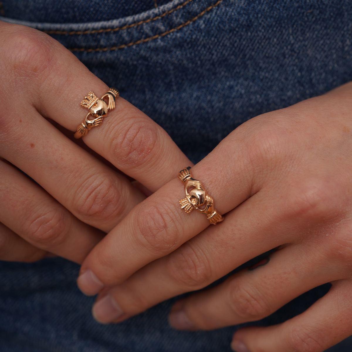 burren jewellery 18k gold plated classic band claddagh ring