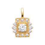 burren jewellery 18k gold plated classic style cz stone pendant 
