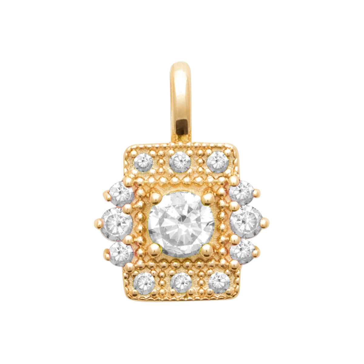 burren jewellery 18k gold plated classic style cz stone pendant 