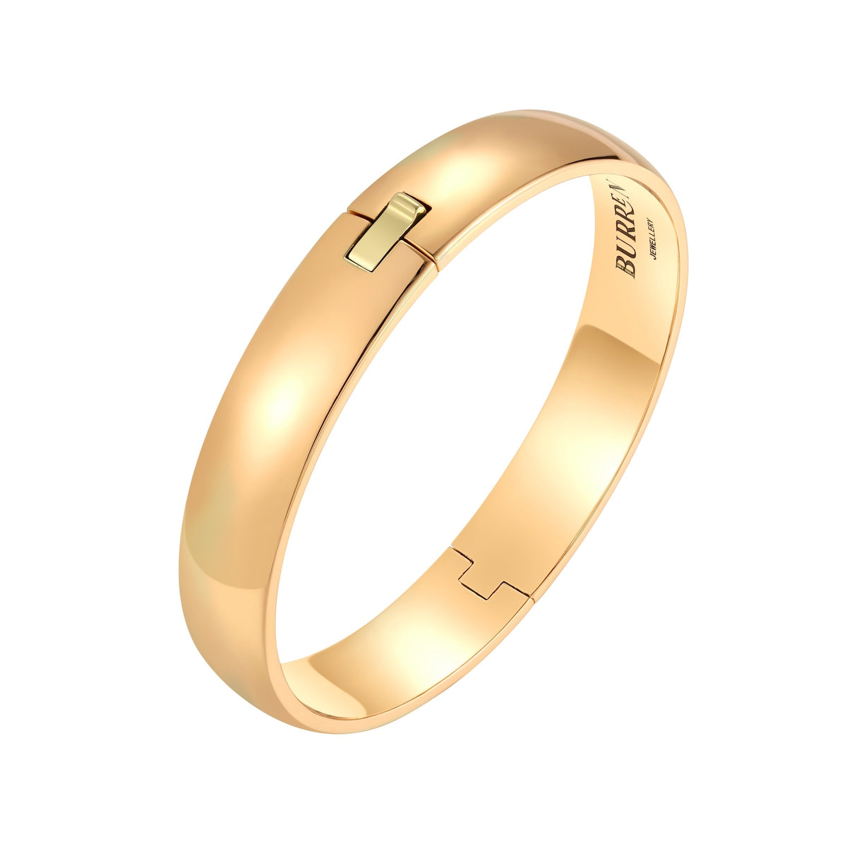 burren jewellery 18k gold plated chunky classic clasped bangle