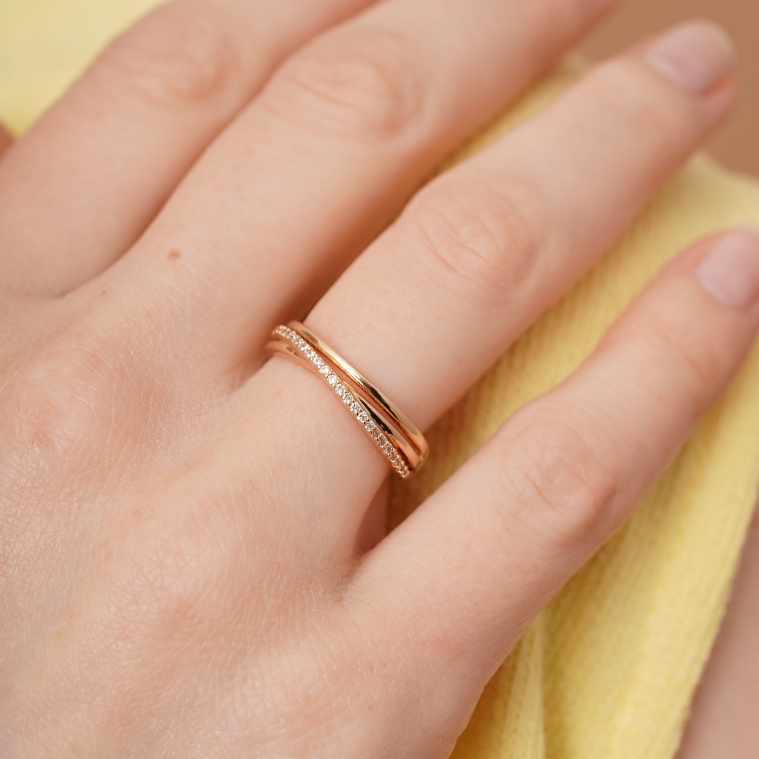 burren jewellery 18k gold plated classic style weave ring