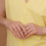 burren jewellery 18k gold plated classic style weave ring