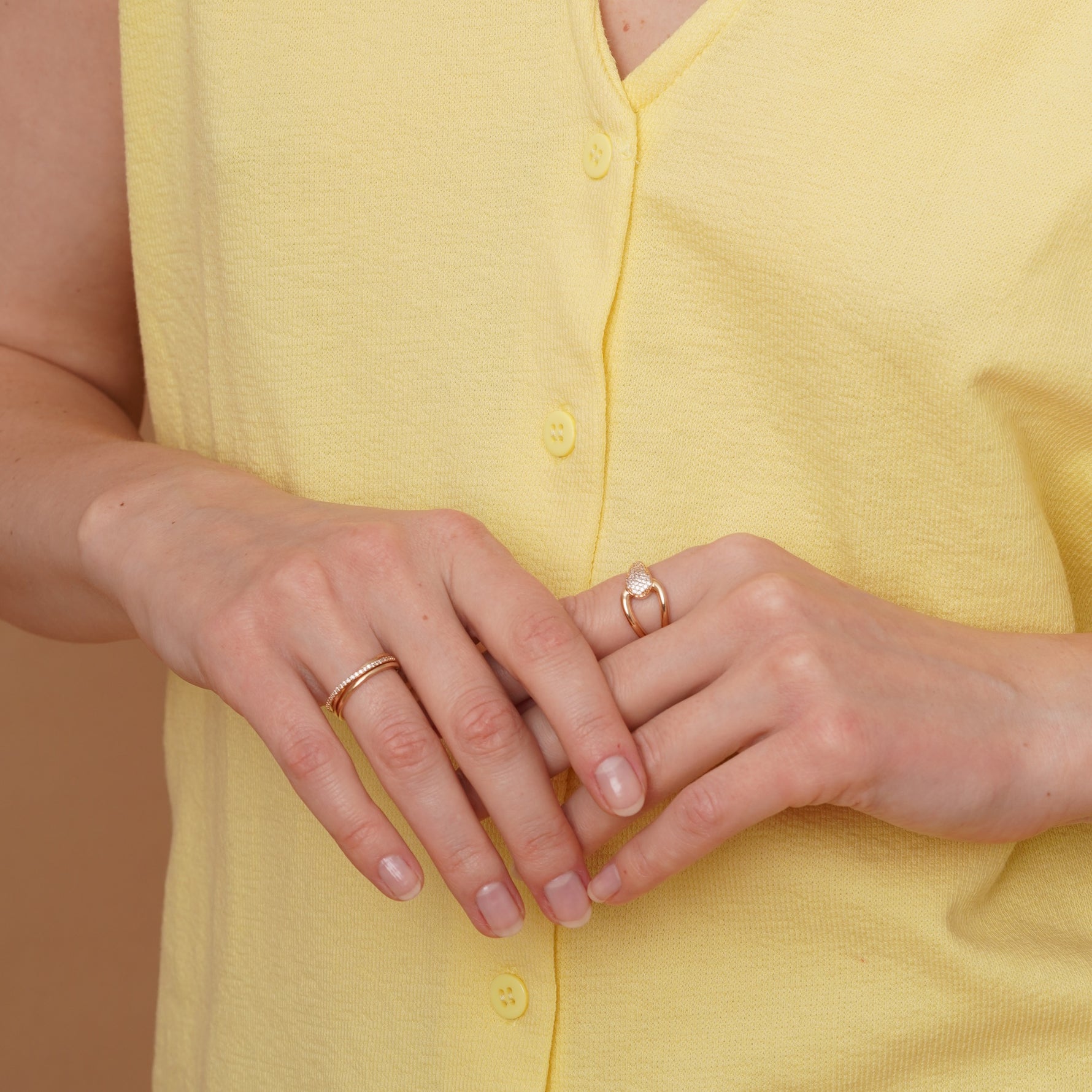 burren jewellery 18k gold plated classic style weave ring