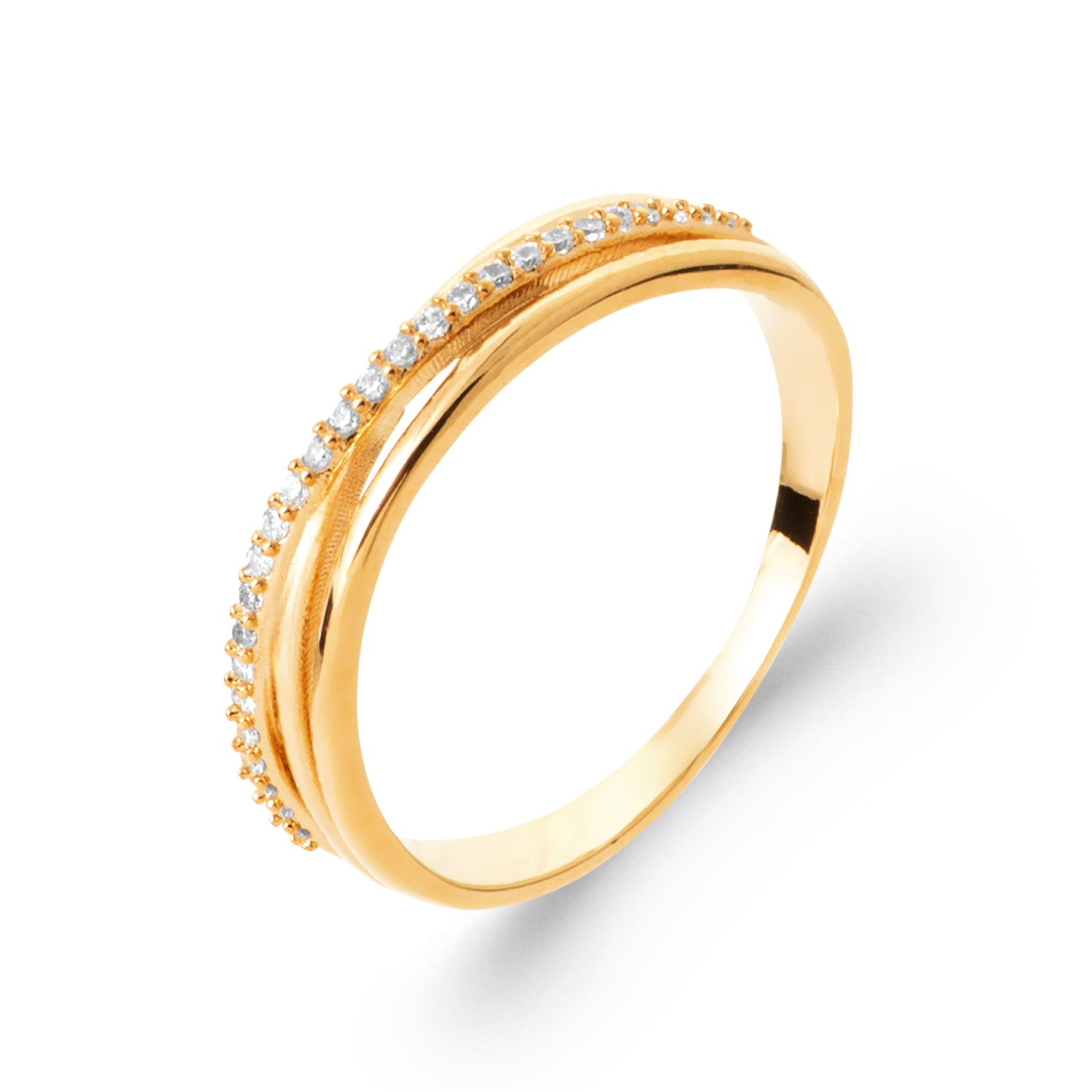burren jewellery 18k gold plated classic style weave ring