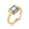 Burren Jewellery 18k gold plated crystalline aqua stone ring