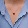 Burren Jewellery 18k gold plated crystalline ruby stone necklace model