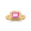 Burren Jewellery 18k gold plated crystalline ruby stone ring top