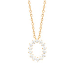 burren jewellery 18k gold plated necklace with a circle of cz stones