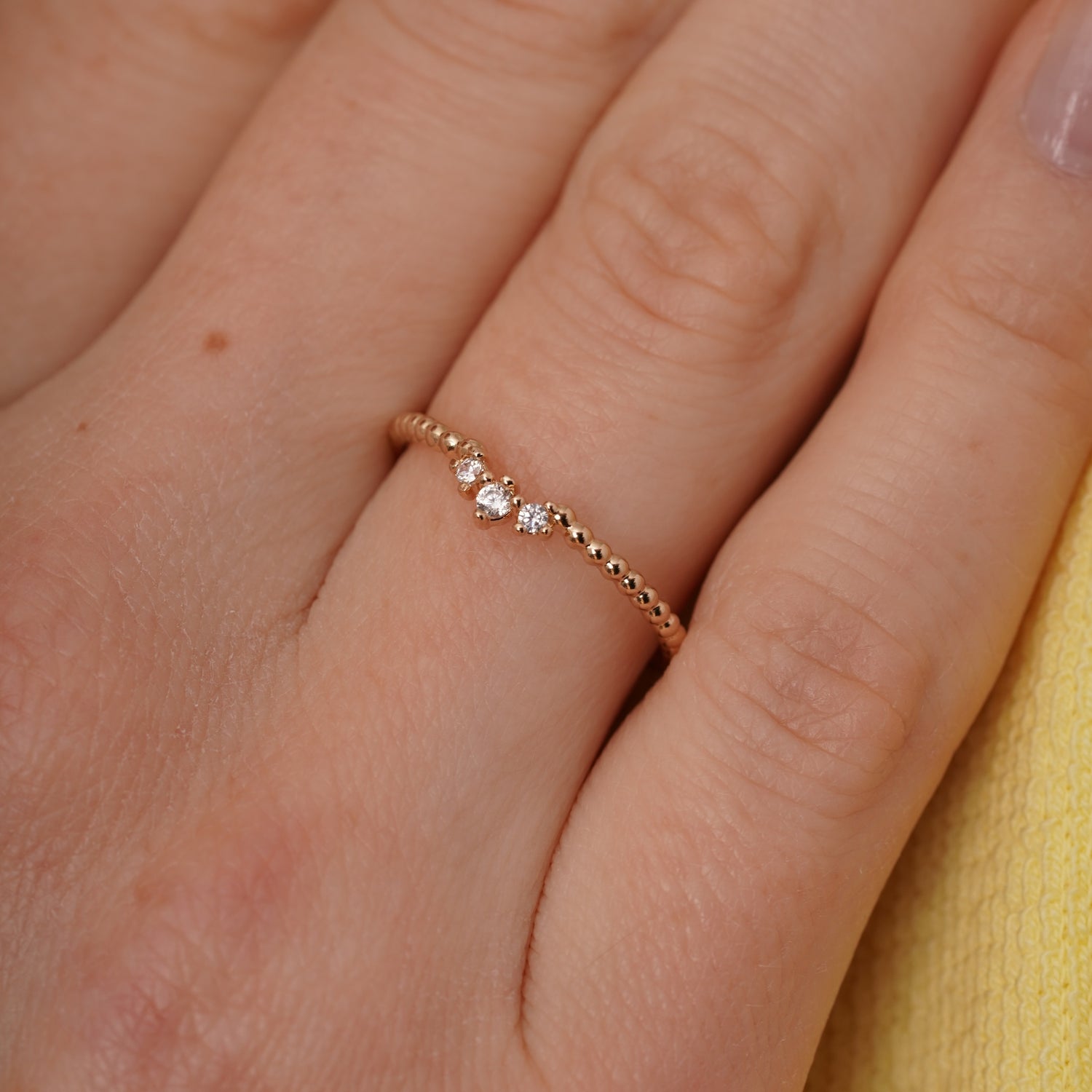 burren jewellery dainty ball style band stacking ring