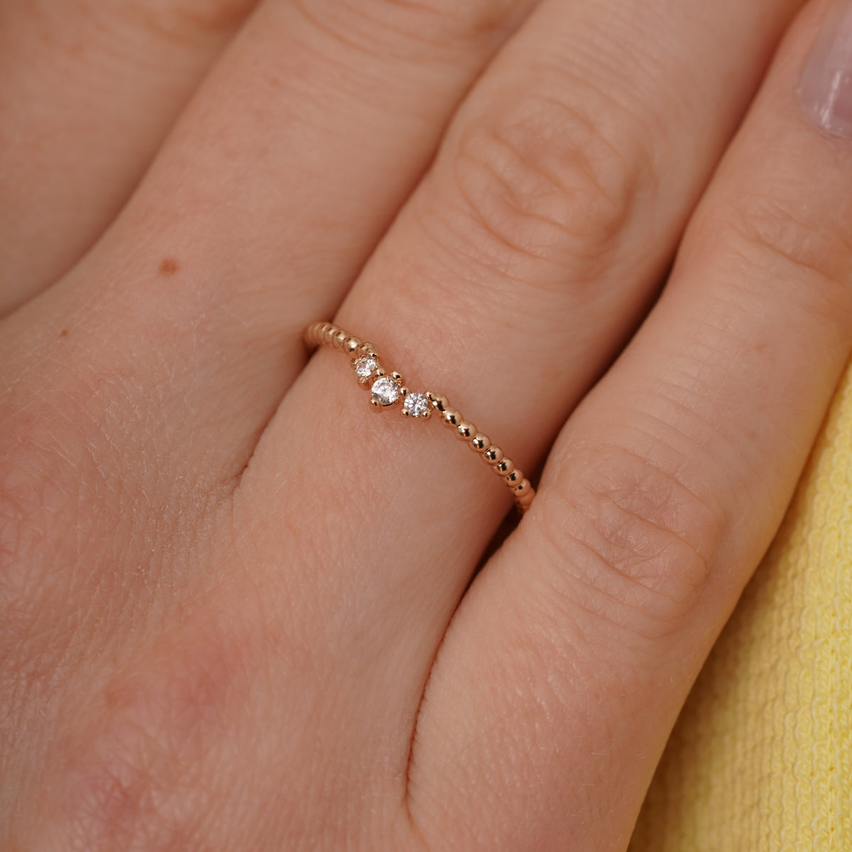 burren jewellery dainty ball style band stacking ring