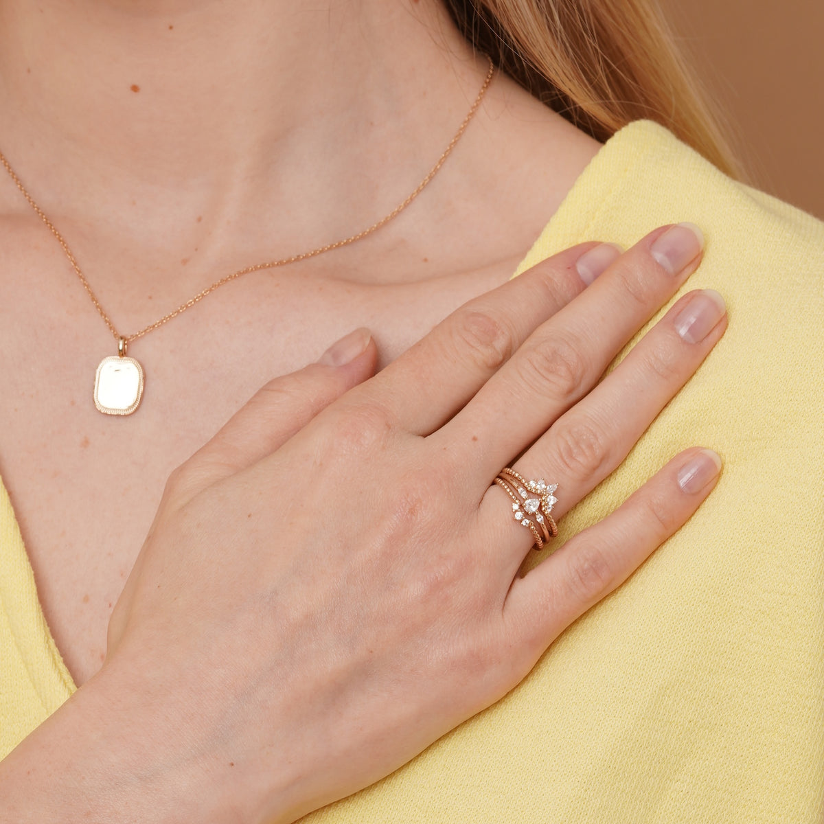 burren jewellery dainty ball style band stacking ring