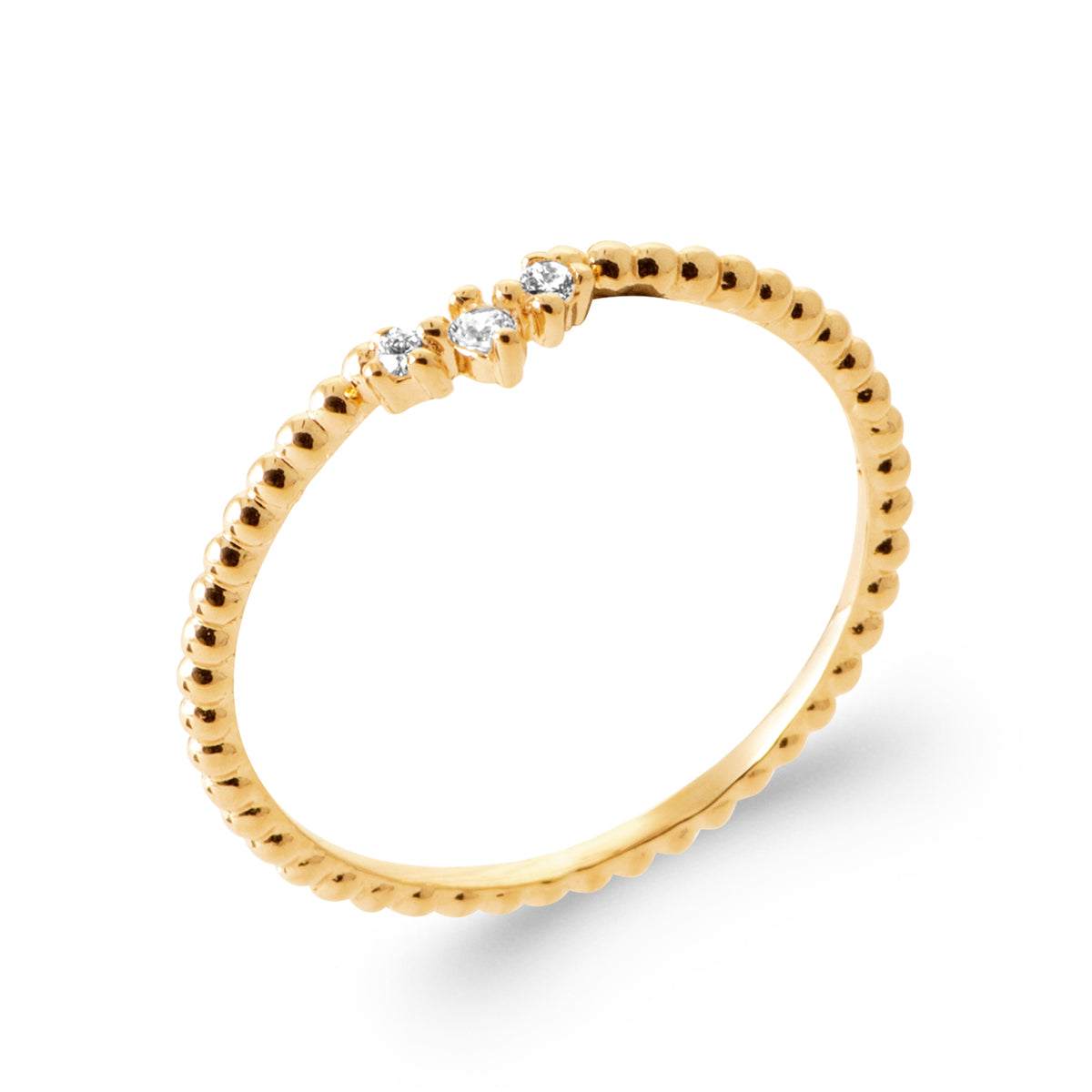burren jewellery dainty ball style band stacking ring
