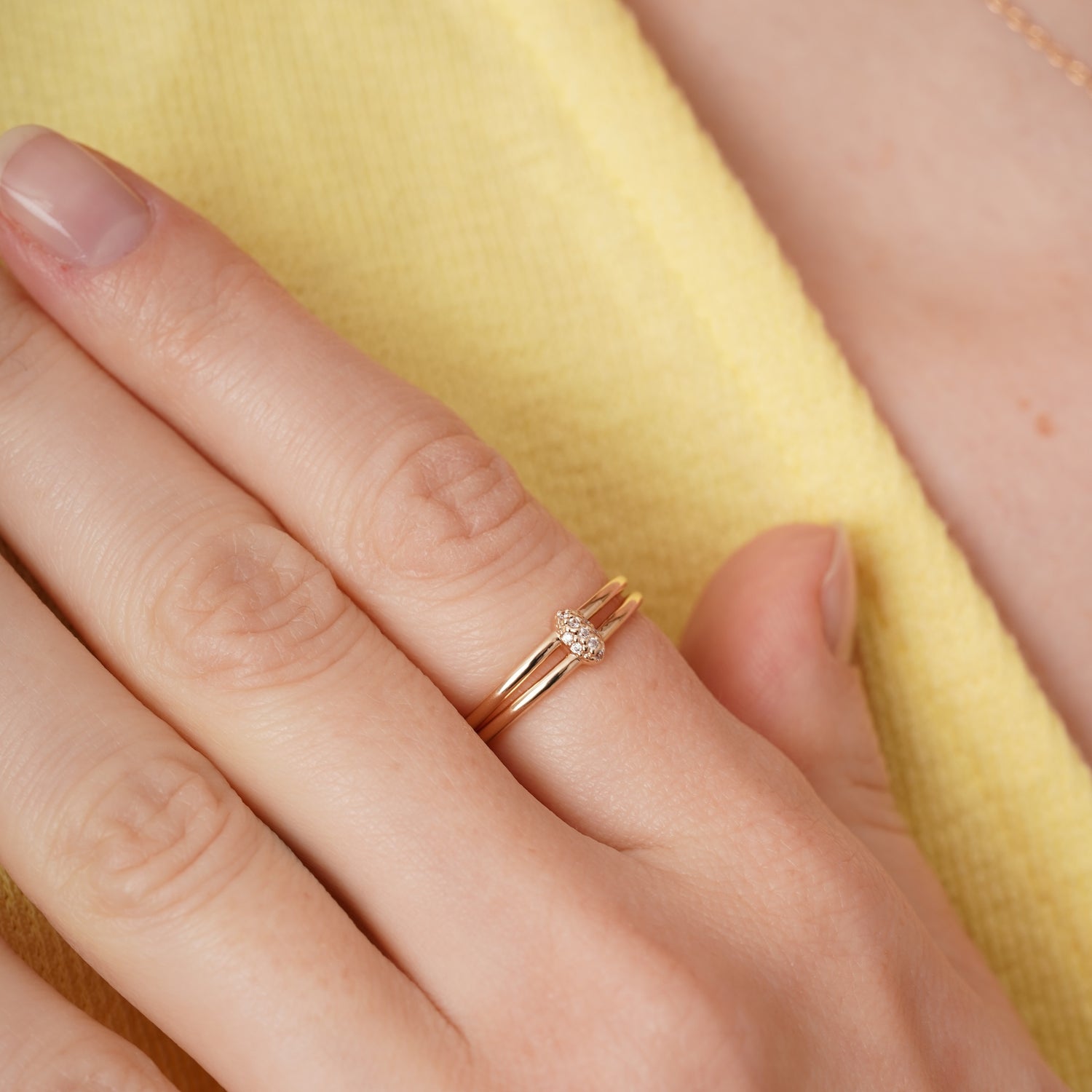 burren jewellery dainty double band stacking ring